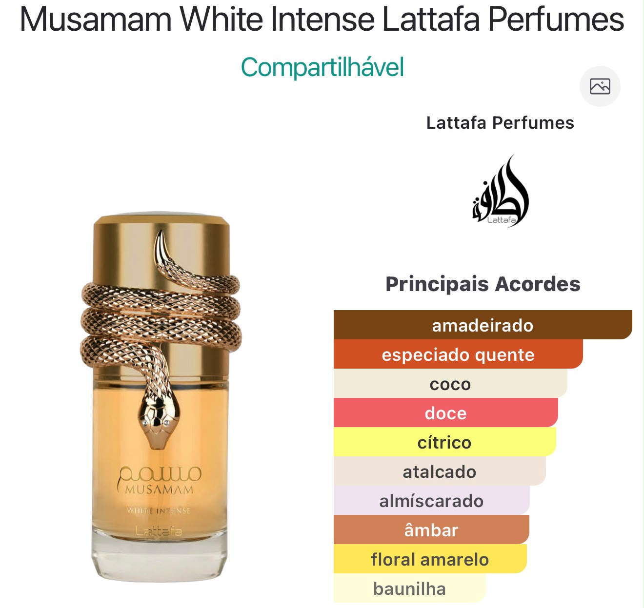 Lattafa Musamam White Intense EDP 100ml