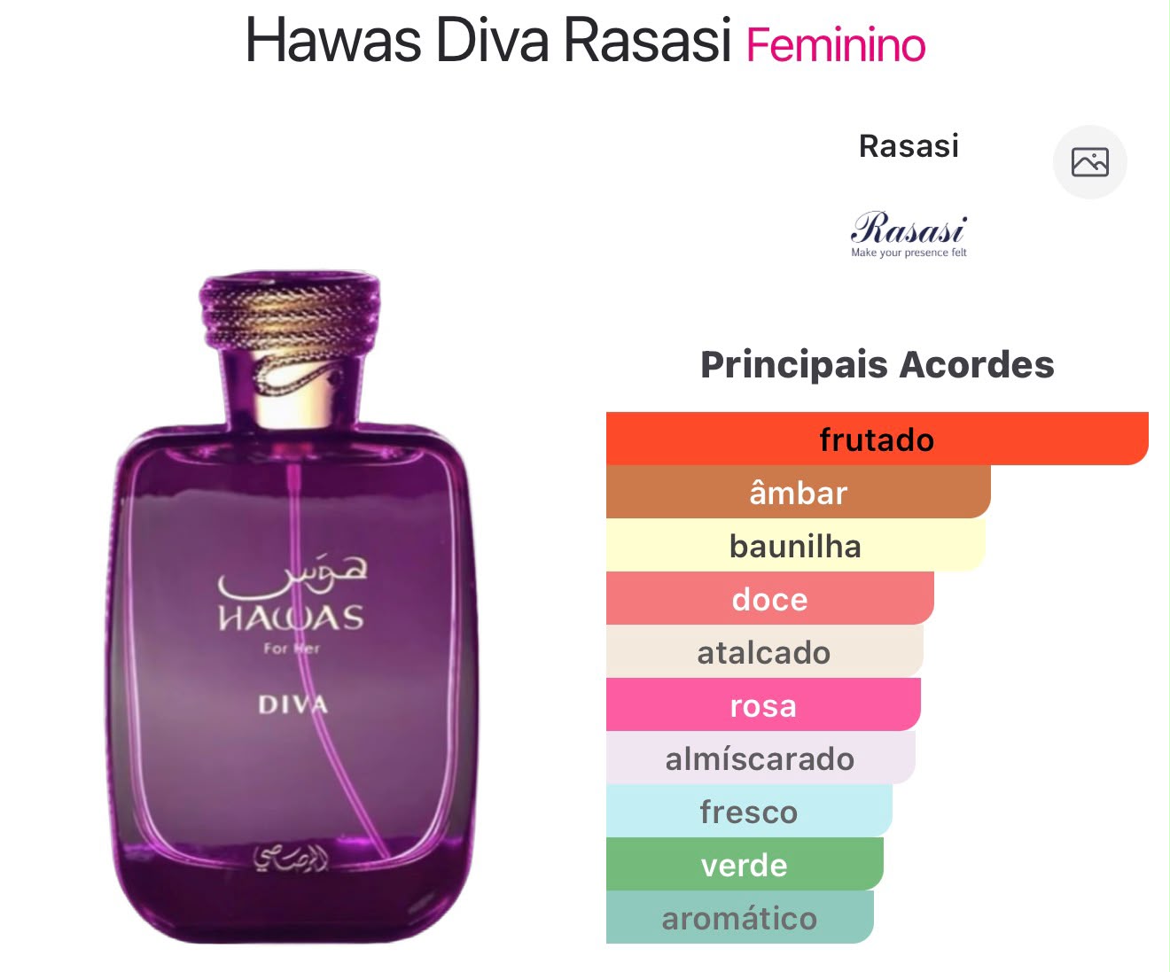 Rasasi Hawas Diva EDP 100ml