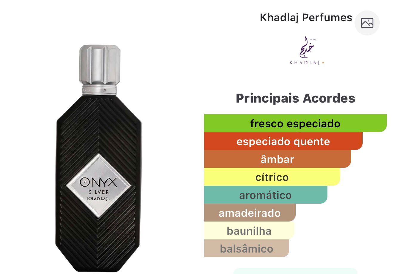 Perfume Khadlaj Onyx Silver 100 Ml
